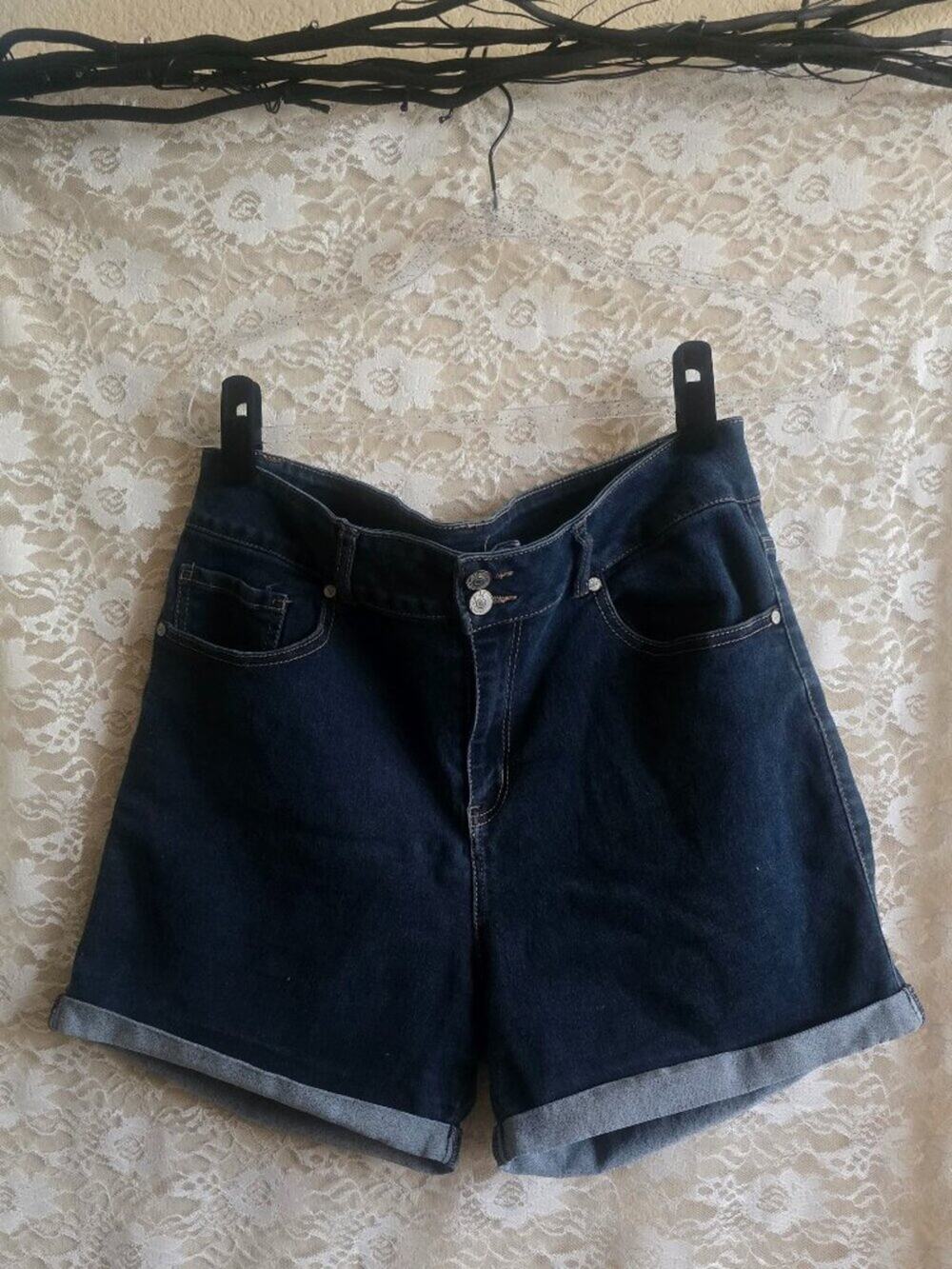 Paris Blues Rolled Cuff Stretch Denim Shorts - summer vibes - summer wear - 18